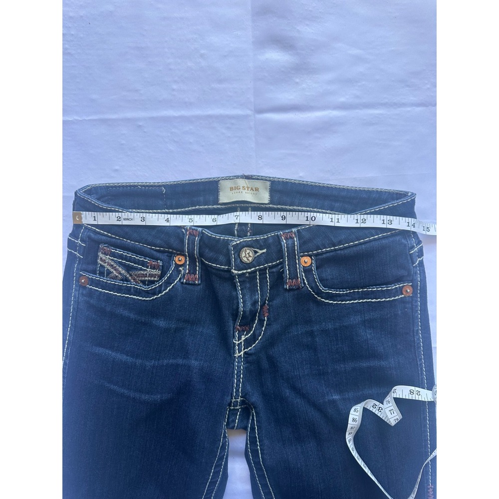 Big Star Jenna Skinny Jeans Dark Wash Thick Stitch Low Rise 28R Womens Denim - Picture 6 of 7